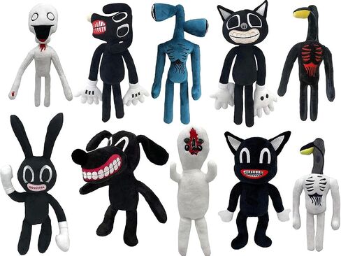 10-Piece Siren Head Plush Toy Set with Cartoon Dog & Cat - Perfect for Home, Party & Birthday Gifts (Blue) in Saudi Arabia