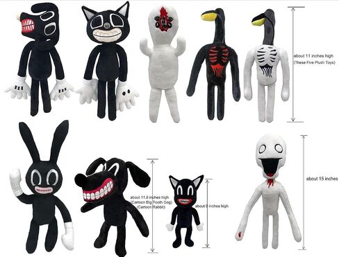 10-Piece Siren Head Plush Toy Set with Cartoon Dog & Cat - Perfect for Home, Party & Birthday Gifts (Blue) in Saudi Arabia