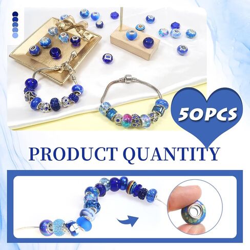 TOOB 50pcs راتنجات متنوعة من الخرز الأوروبي الأخضر ثقب كبير المصباح حبات حبات الحرف اليدوية لسيارة سوار DIY صنع المجوهرات المجوهرات in Kuwait