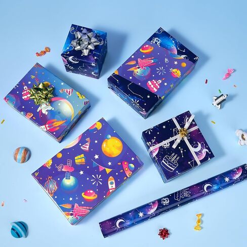 Wernnsai Construction Rapping Paper Roll - 1 Roll 17 "× 33 قدمًا ، ورقة تغليف هدية للبناء للأطفال in Kuwait