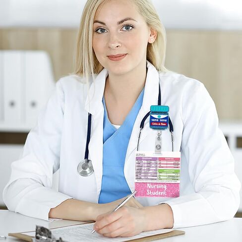 Plifal LAB Values Reference Card with Nursing Student Badge Buddy - Horizontal LAB Ranges Draw Medical Data Pocket Guide Chart Clinical Quick Cheat Sheet Colorful Radiology Technique Work Accessories in Saudi Arabia