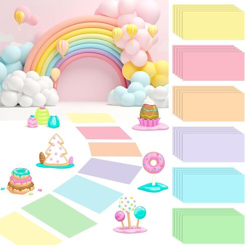 30 Pcs Party Decorations Pastel Color Floor Stickers Candy Land Pathway Decor PVC Floor Decals for Birthday Party Halloween Candy Land Trunk or Treat Car Decorations (11.8 x 7.8 Inch) in Kuwait