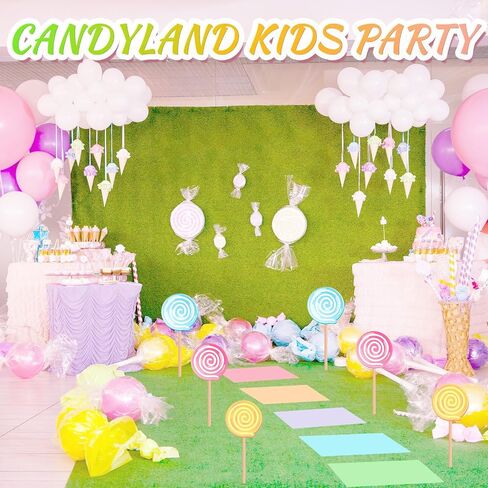 30 Pcs Party Decorations Pastel Color Floor Stickers Candy Land Pathway Decor PVC Floor Decals for Birthday Party Halloween Candy Land Trunk or Treat Car Decorations (11.8 x 7.8 Inch) in Kuwait