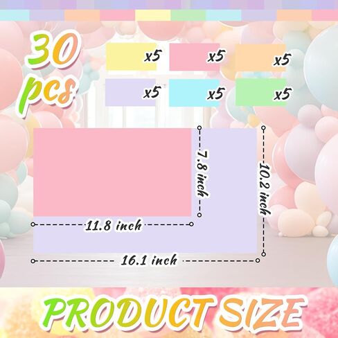 30 Pcs Party Decorations Pastel Color Floor Stickers Candy Land Pathway Decor PVC Floor Decals for Birthday Party Halloween Candy Land Trunk or Treat Car Decorations (11.8 x 7.8 Inch) in Kuwait
