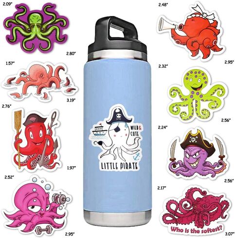 Sushi Octopus Stickers for Kindle Kids Octopus Stickers Water Bottles Scrapbook Book Waterproof(50 Pcs) in Saudi Arabia