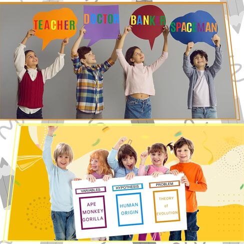 HAUTOCO 38 Sheets Science Fair Display Boards Supplies 28 Self Adhesive Presentation Science Subtitles 4 Science Fair Project Titles 6 Personalized Letter Stickers for Classroom Office, Colorful in Saudi Arabia