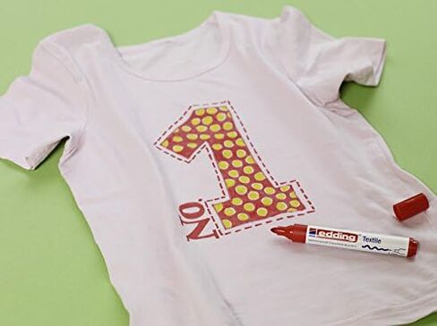 edding 4500 textile marker - set of 10 colours (basic) - round nib 2-3 mm - permanent fabric markers for drawing on textiles, wash-resistant up to 60 °C - marker pens for fabric lettering in Kuwait