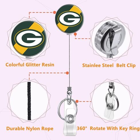 Steelers Retractable Badge Reel Holder with ID Clip for Nurse, Nurse Student, Teacher, Doctor, Medical Assistant, Work, Office in Saudi Arabia
