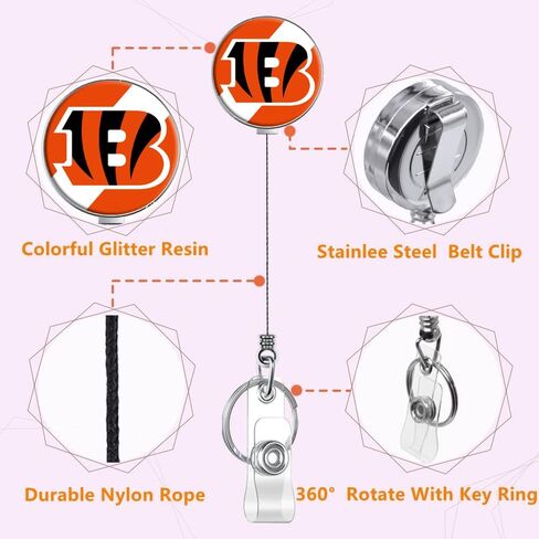 Steelers Retractable Badge Reel Holder with ID Clip for Nurse, Nurse Student, Teacher, Doctor, Medical Assistant, Work, Office in Saudi Arabia