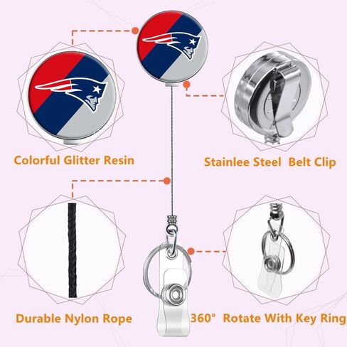Steelers Retractable Badge Reel Holder with ID Clip for Nurse, Nurse Student, Teacher, Doctor, Medical Assistant, Work, Office in Saudi Arabia