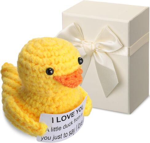 Support Crochet Ducks Gift Funny Emotional Inspiring Cheer Inspirational Crochet Duck Presents Handmade Gift for Mom Women Friend Mothers Birthday Christmas Graduation(Inspirational Duck) in Saudi Arabia