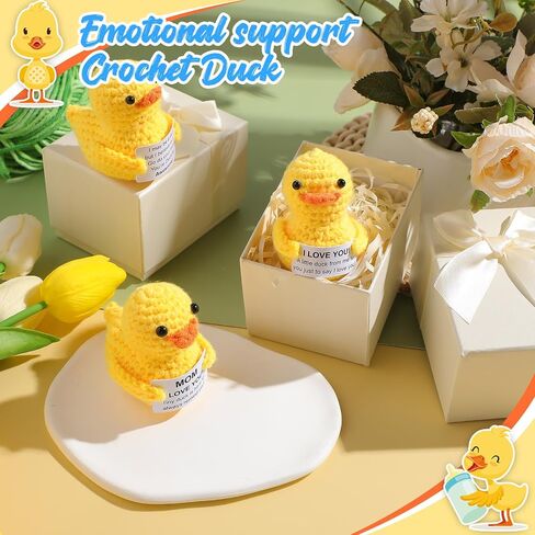 Support Crochet Ducks Gift Funny Emotional Inspiring Cheer Inspirational Crochet Duck Presents Handmade Gift for Mom Women Friend Mothers Birthday Christmas Graduation(Inspirational Duck) in Saudi Arabia