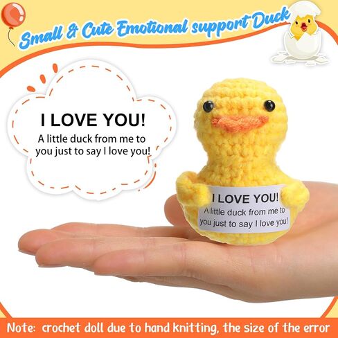 Support Crochet Ducks Gift Funny Emotional Inspiring Cheer Inspirational Crochet Duck Presents Handmade Gift for Mom Women Friend Mothers Birthday Christmas Graduation(Inspirational Duck) in Saudi Arabia