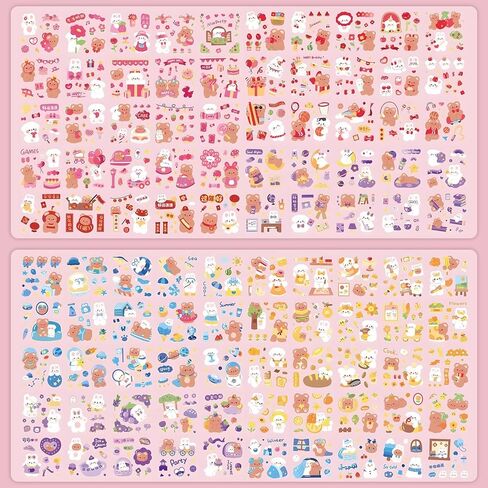 100 PCS لطيف كرتون أرنب الدب ملصقات واضحة لخلاصات الحيوانات الأليفة لوازم مستلزمات مقاومة للماء kawaii ملصقات المرح العصرية ملصق الحيوانات لمخططي زجاجة المياه مجلة مجلة الألبوم التقويم. in Kuwait