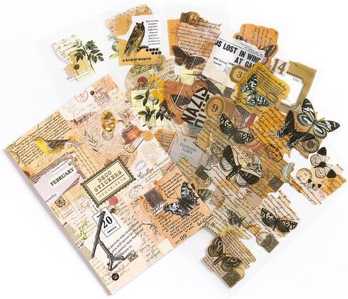 ملصقات سجل قصاصات Alideco Vintage قم بتعيين كتاب ملصقات زهور للأشخاص الرجعية للكبار ملصقات Journess Journess for Scrapbooking Tweezer 20sheets/160pcs (Xiayuqianshuo) in Saudi Arabia