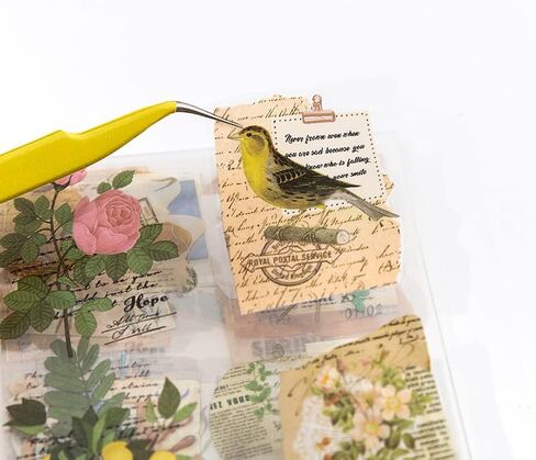 ملصقات سجل قصاصات Alideco Vintage قم بتعيين كتاب ملصقات زهور للأشخاص الرجعية للكبار ملصقات Journess Journess for Scrapbooking Tweezer 20sheets/160pcs (Xiayuqianshuo) in Saudi Arabia