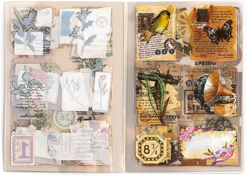 ملصقات سجل قصاصات Alideco Vintage قم بتعيين كتاب ملصقات زهور للأشخاص الرجعية للكبار ملصقات Journess Journess for Scrapbooking Tweezer 20sheets/160pcs (Xiayuqianshuo) in Saudi Arabia