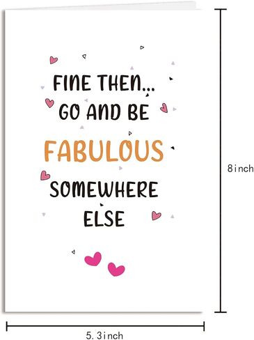 Funny Leaving Card for Coworker Colleague, Cute Farewell Card for Bestie Work, Humor Retirement Going Away Card for Him Her, Fine Be Fabulous Somewhere Else in Saudi Arabia