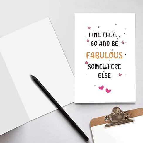 Funny Leaving Card for Coworker Colleague, Cute Farewell Card for Bestie Work, Humor Retirement Going Away Card for Him Her, Fine Be Fabulous Somewhere Else in Saudi Arabia