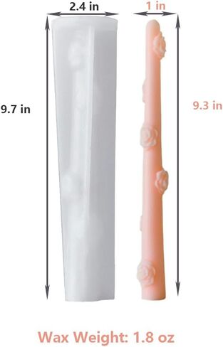 Long Cylindrical Folwer Silicone Mold, Taper Embossed Candle Mold for Soap Soy Wax DIY Handcraft, Long Classic Resin Mold Gift Wedding Party Festive Days Home Decoration (Peony) in Kuwait