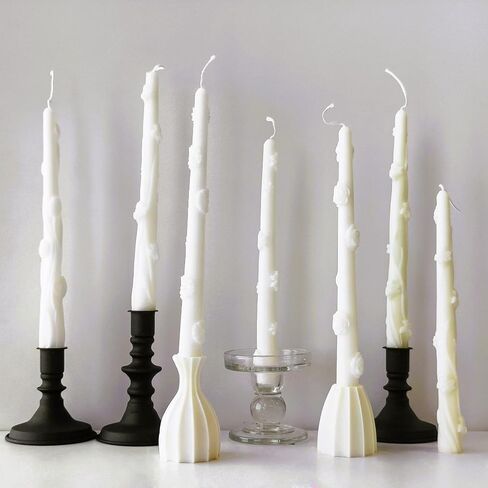 Long Cylindrical Folwer Silicone Mold, Taper Embossed Candle Mold for Soap Soy Wax DIY Handcraft, Long Classic Resin Mold Gift Wedding Party Festive Days Home Decoration (Peony) in Kuwait