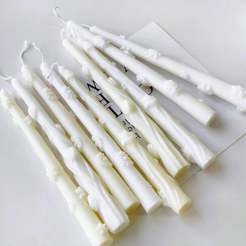 Long Cylindrical Folwer Silicone Mold, Taper Embossed Candle Mold for Soap Soy Wax DIY Handcraft, Long Classic Resin Mold Gift Wedding Party Festive Days Home Decoration (Peony) in Kuwait