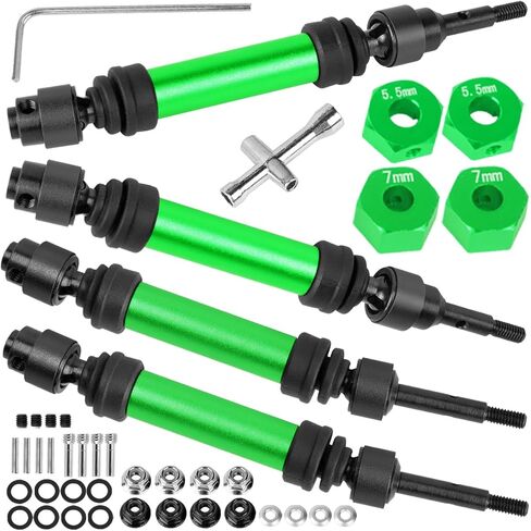 Drive Shaft Axles Upgrades Part for 1/10 Slash 4X4 VXL/Rustler 4X4 VXL/Stampede 4WD VXL,RC Steel #45 Front & Rear 4Pcs Driveshafts CVD w/Hex Hops Up,Navy Blue in Kuwait