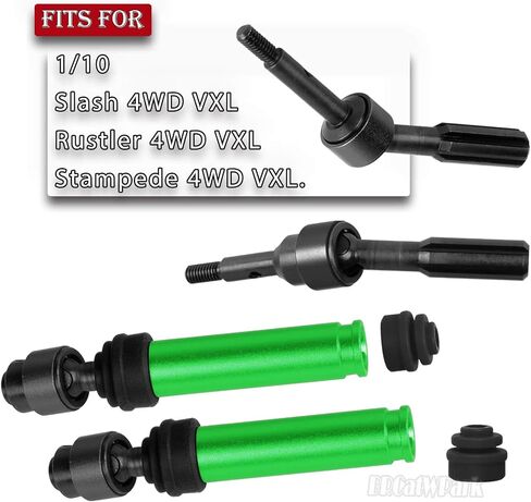 Drive Shaft Axles Upgrades Part for 1/10 Slash 4X4 VXL/Rustler 4X4 VXL/Stampede 4WD VXL,RC Steel #45 Front & Rear 4Pcs Driveshafts CVD w/Hex Hops Up,Navy Blue in Kuwait