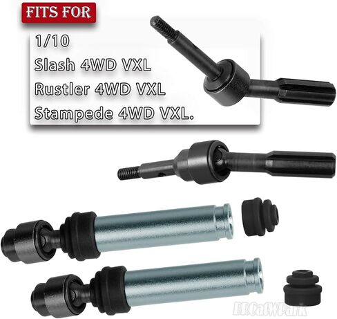 Drive Shaft Axles Upgrades Part for 1/10 Slash 4X4 VXL/Rustler 4X4 VXL/Stampede 4WD VXL,RC Steel #45 Front & Rear 4Pcs Driveshafts CVD w/Hex Hops Up,Navy Blue in Kuwait