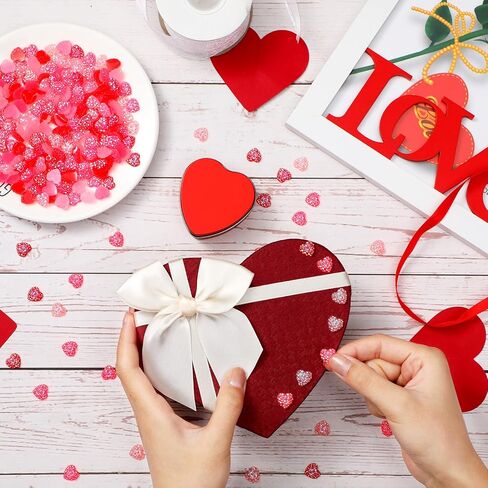 Zeyune 300 Pcs Heart Buttons Valentine Red Pink Mini Heart Shape Resin Buttons for Crafts 12mm x 12mm 3 Colors Cute Love Valentine's Day Gifts DIY(Diamond) in Kuwait