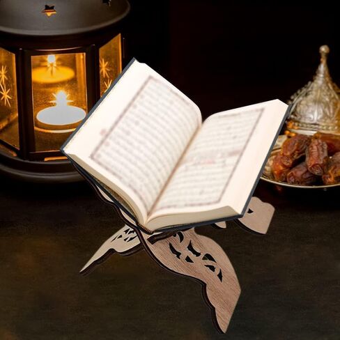 Quran Book Stand Quran Holder Stand Wooden Foldable Book Holder Bible Display Stand with Intricate Carvings for Bible Quran Eid Mubarak Ornament for Church and Chapel Prayer Book Stand A in Kuwait
