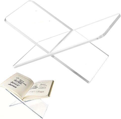 Acrylic Book Stand Large Open Display for Cookbook Art Bible Easel Magazine Textbooks Clear Stands Guest Coffee Table Reading Transparency Holder Kitchen Home Decor 7.5*4.5*4.5 inches (7.5*4*4) in Saudi Arabia