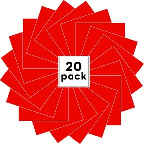 HTVRONT Red HTV Heat Transfer Vinyl Bundle: 20 Pack 12" x 10" Red Iron on Vinyl for T-Shirt, Red Heat Transfer Vinyl for Cricut, Silhouette Cameo or Heat Press Machine