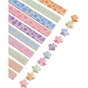 210 Pcs colorful Handmade Origami Stars Paper Strips DIY Star 2 Bags for Home Decoration Glow in Dark Lucky Gift Craft