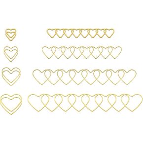 PATIKIL 80Pcs Open Bezel, 4 Sizes Heart Resin Bezels Charm Pendants Open Back Bezels Alloy Hollow Frame Bulk for Resin Jewelry Making Earrings Necklace, Gold Tone