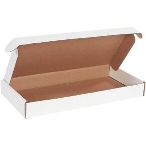 Aviditi White Corrugated Cardboard Deluxe Literature Mailer Box, 19 1/8" L x 9 1/8" W x 2 3/16" H, Pack of 50, Crush-Proof, for Shipping and Mailing UPS, USPS and FedEx