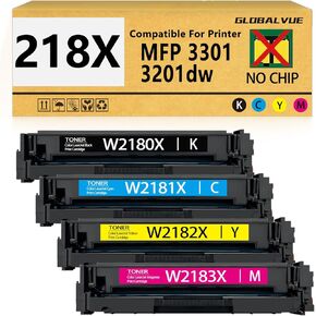 218x 218A خراطيش الحبر 4 حزمة (لا رقاقة) متوافقة مع HP 218x 218A خراطيش الحبر العمل من أجل Color Pro 3201DW MFP 3301CDW 3301FDW 3301SDW 3201 MFP 3301 Series Prints