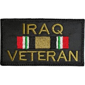 Iraq Veteran Patch - Tactical Military Morale Embroidered Patch Hook Fastener Backing