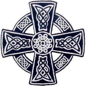 Celtic Cross Irish Goth Druids Wicca Pagan Patch Embroidered Applique Iron On Sew On Emblem