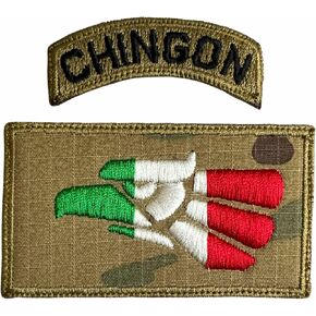 Mexico Eagle Patch and Chingon Tap Patch - Funny Tactical Military Morale Embroidered Patch Hook Fastener Backing-Multicam OCP