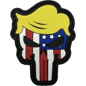 45th 47th President Trump Patch PVC with USA Flag 3.1"x2" for Hats Caps Vests Jackets Bags Backpacks (TR4547 Flag)
