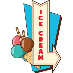 ICE Cream 4 8" Concession Decal Sign cart Trailer Stand Sticker Equipment