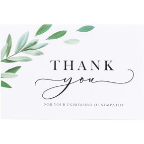Gooji Thank You Cards for Funeral-20 PCS تعاطف بطاقات الاعتراف-التصميم الأنيق والألوان المائية الأنيقة-مطابقة الأظرف البيضاء القشرة والخلع-Bulk 4 × 6 بوصة شكرًا لك ملاحظات