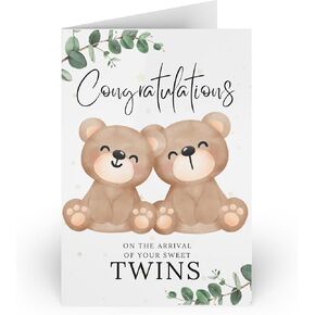 New Baby Twins Card - Congratulations Baby Twins Card – New Twins Gift - Newborn Twins Card - Twins Baby Gifts