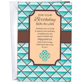 Chuck's Card-O-Rama - Son-in-Law Birthday Card - Made in USA - Large Card Opens to 10" x 7.75" - For Your Birthday Son In Law - 95641
