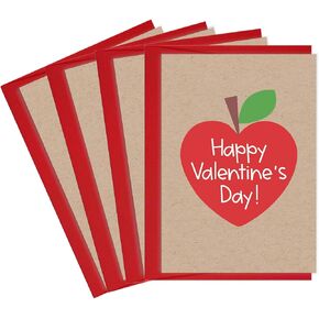 Tiny Expressions Valentines Day Cards for Teachers – 4 Pack Greeting Cards with Matching Envelopes – Perfect for Teachers, Educators, Principals, and School Staff