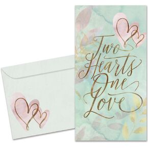 Tree-Free Greetings - Wedding Money Holder Card - Artful Designs - 1 Money Holder Greeting Card + Matching Envelope - Made in USA - 100% Recycled Paper - 3.7 x 7 - Happily After Today (ZO70241)