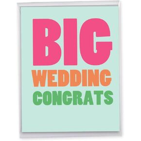 NobleWorks, Big Wedding Congratulations Card (8.5 x 11 Inch) - Greeting Card for Newlyweds, From All of Us, Group J2727WDG-US