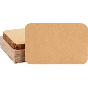 Kraft Paper Blank Greeting Postcards and Envelopes, Rounded Edges (6 x 4 In, 48 Pack)