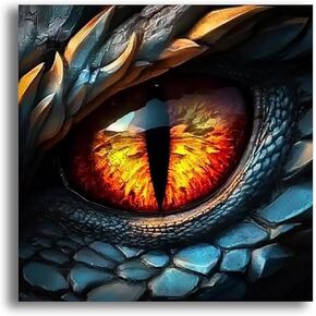 Yomiie 5D Diamond Art Kits for Adults, Dragon Eye Diamond Painting Art Animal DIY Full Round Drill Kits, Embroidery Rhinestone Diamond Crystal Craft Canvas Home Wall Decor 12x12 inch